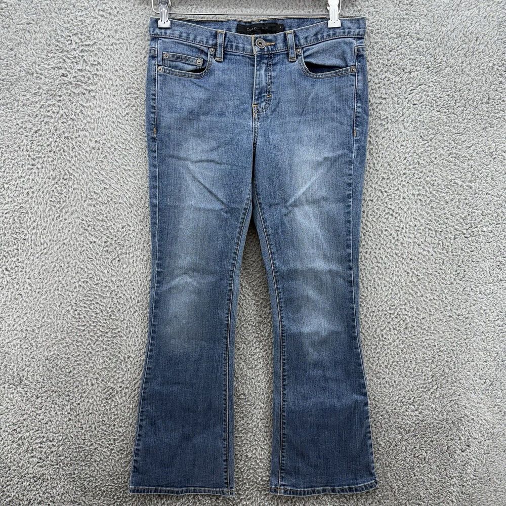 Calvin Klein Jeans Flare Denim Womens 4 30/28 Blue Mid Rise Medium Wash 5-Pocket